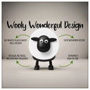 Close-up of sheep toilet paper holder showing premium plastic construction and cute cartoon details