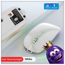 Close-up of silent click buttons and desktop return button on wireless mouse