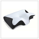 Back sleeper with proper cervical alignment on memory foam pillow - orthopedic support