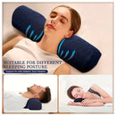 Memory foam cervical pillow detail view highlighting breathable fabric cover and adaptive support technology
