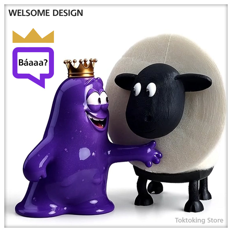 Cute black sheep toilet paper holder saying baa - adorable bathroom decor by TKT