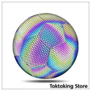 Reflective glow soccer ball size 5 with colorful luminous panels for night training and indoor outdoor use