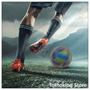 Reflective soccer ball for indoor training showing technical control and visibility under court lighting