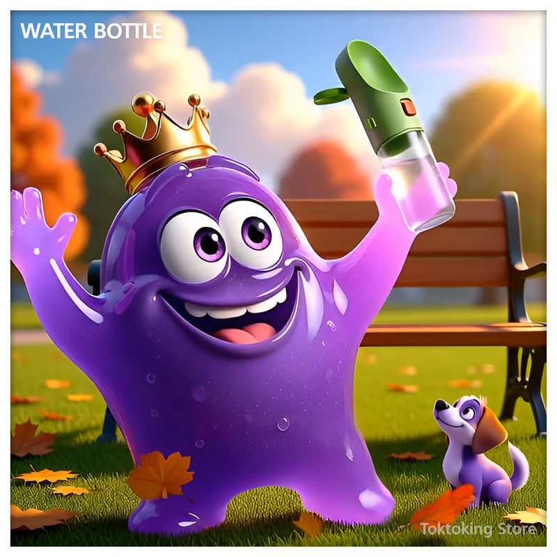 PETKIT portable dog water bottle 400ml with leak-proof design and coconut carbon filter for outdoor pet hydration
