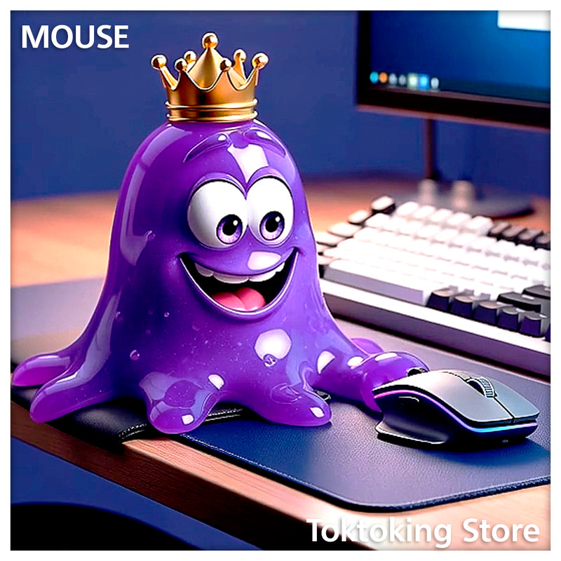 Silent wireless mouse with RGB backlight on modern desk setup