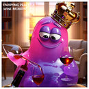 Mutant Amoeba King enjoying peaceful wine moment with premium aerator at sunset