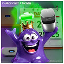 Celebrating amoeba mascot showing Cheerdots 2 mouse 25-day battery life long-lasting rechargeable power