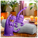 Cervical spine alignment demonstration showing proper neck support and pressure point relief with ergonomic pillow
