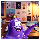 Amoeba mascot holding dual mode Bluetooth 2.4G wireless mouse