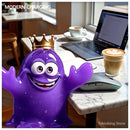 Amoeba mascot using silent click wireless mouse on ergonomic desk mat