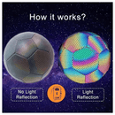 Night Ace reflective soccer ball product detail, angled view