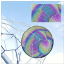 Glimbo's Night Ace size 5 soccer ball, reflective surface detail