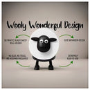 Sheep toilet paper holder detail view – Woolly Buddy plush bathroom organizer