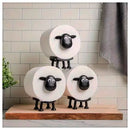 Woolly Buddy sheep toilet paper holder installed in bathroom – no drill required