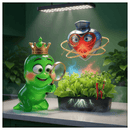 Glimby Prince and Óris showcasing the smart herb garden system
