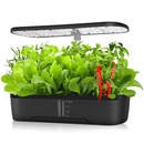 12-Pod Smart Hydroponics Growing System – product variant view, black finish