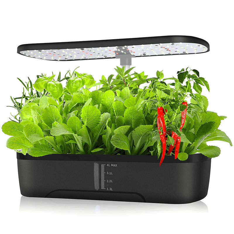 12-Pod Smart Hydroponics Growing System – product variant view, black finish