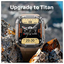Titan Command IP68 waterproof smartwatch in outdoor adventure setting – 400mAh long battery