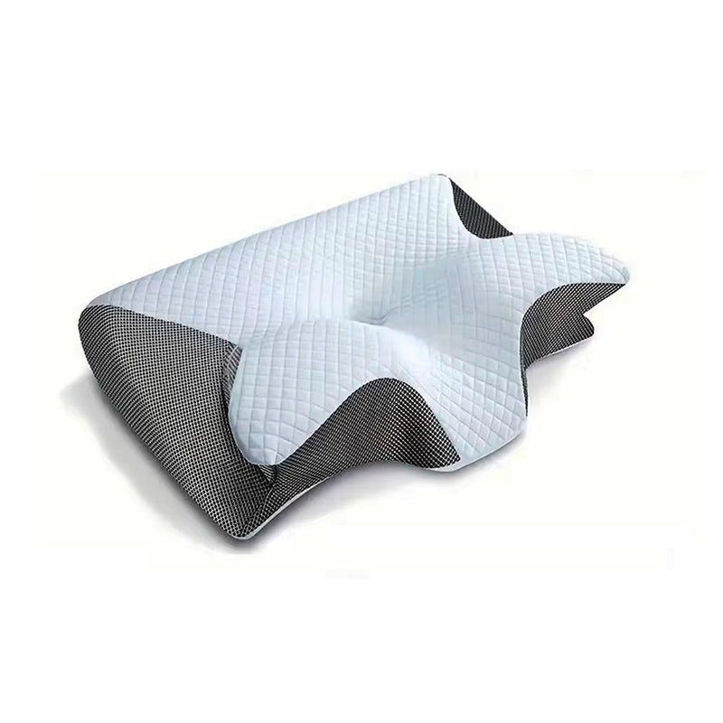 Glimbo's Royal Rest Butterfly Pillow in use – memory foam cervical support for neck alignment