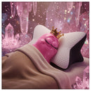 Glimba Queen mascot with Royal Rest cervical pillow – memory foam sleep support