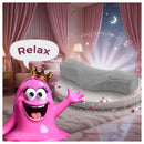 Glimba Queen relaxing with the Royal Alignment cervical pillow — neck tension relief and deep rest