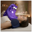 Glimbo King resting on the Royal Alignment cervical pillow — spinal decompression and neck relief